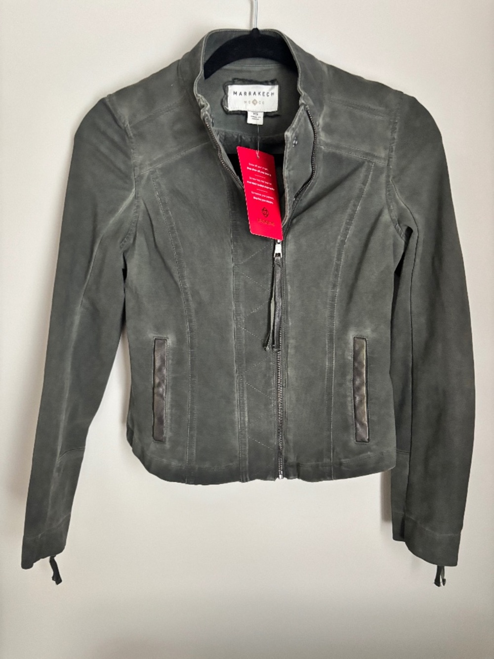 NWT Marrakech Harlow Jacket Olive Moto Utility Jacket XS